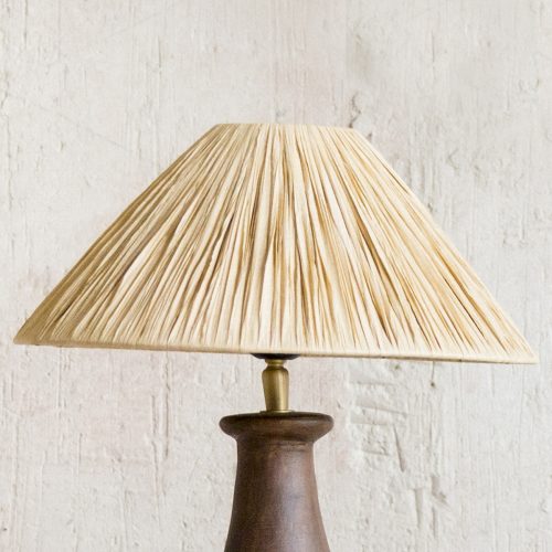 Pantalla cónica de rafia color natural D30xH14