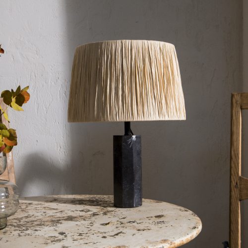 Lámpara de mesa de mármol negro