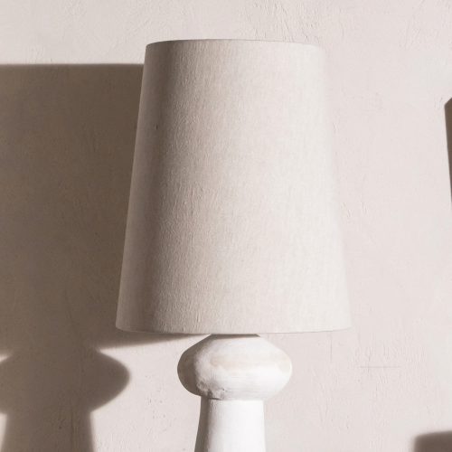 Pantalla de lino beige diseño cono D40x30xH47 cm