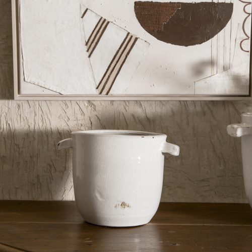 Macetero de cerámica blanco 22x23 cm