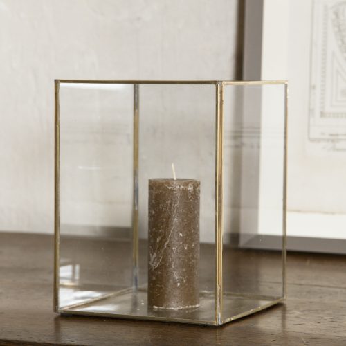 Farol de vidrio y latón L