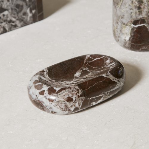 Jabonera de mármol burdeos
