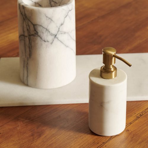 Jabonera de mármol blanca