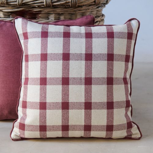 Cojín de cuadros Guinda