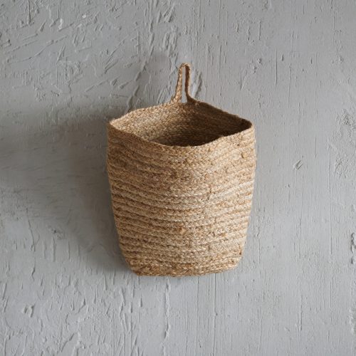 Cesta decorativa de cáñamo con asa M