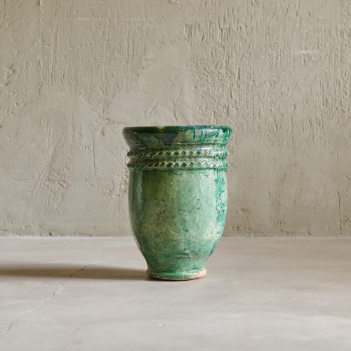 Macetero artesanal verde S de Marruecos