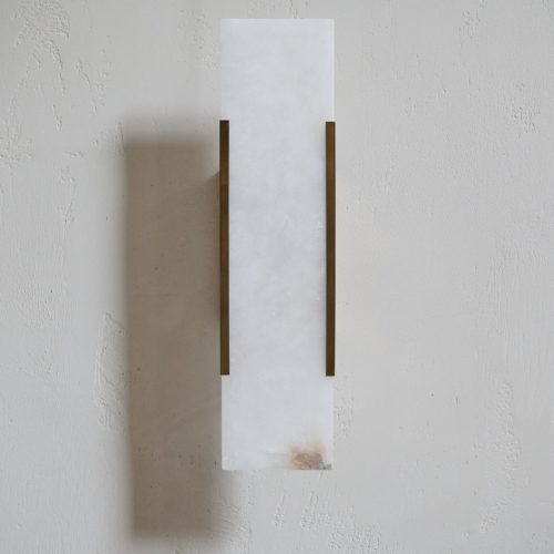 Aplique de pared de alabastro y latón