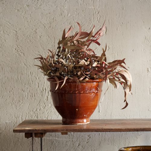 Macetero artesanal de cerámica teja M de Marruecos