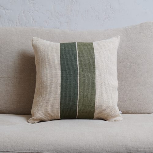 Funda cojín verde y arena