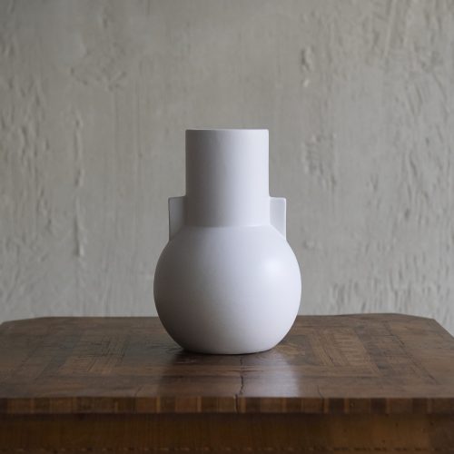 Jarrón de loza blanco S