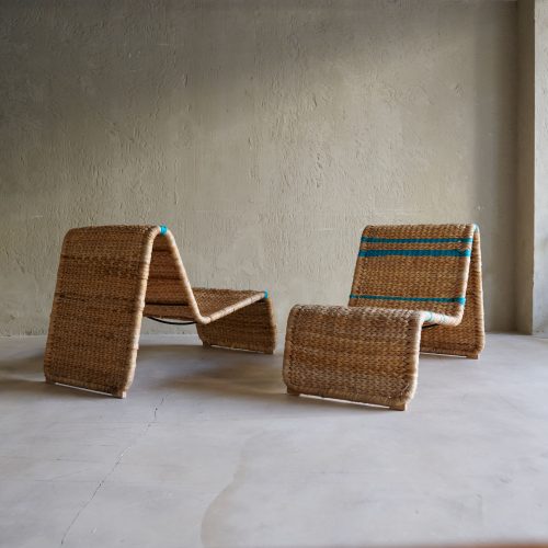Pareja de butacas de rafia nórdicas