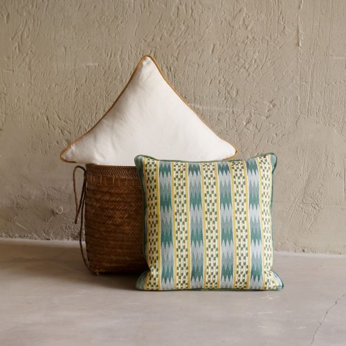 Cojín étnico Éfeso tonos verdes 50x50 cm