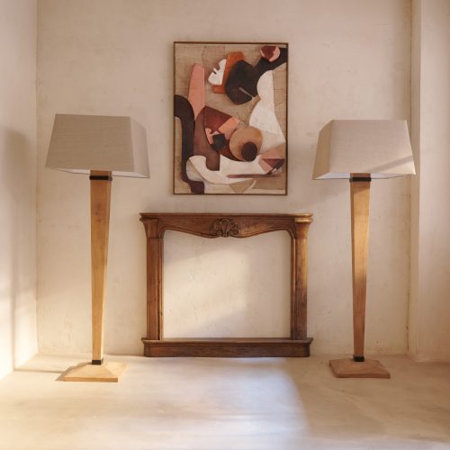 Lámpara de pie vintage de madera