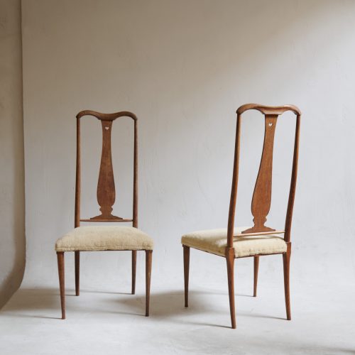 Pareja de sillas de madera antiguas estilo reina Ana