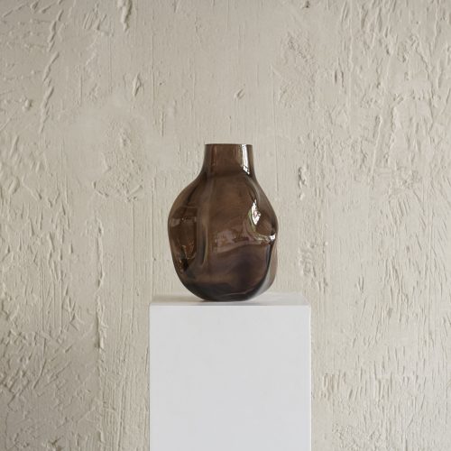 Jarrón de vidrio ahumado S