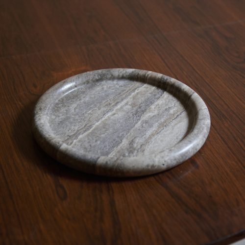 Bandeja de travertino plateado