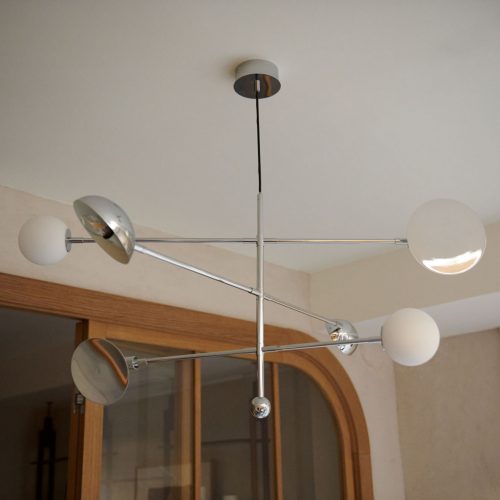 Lámpara de techo cromada